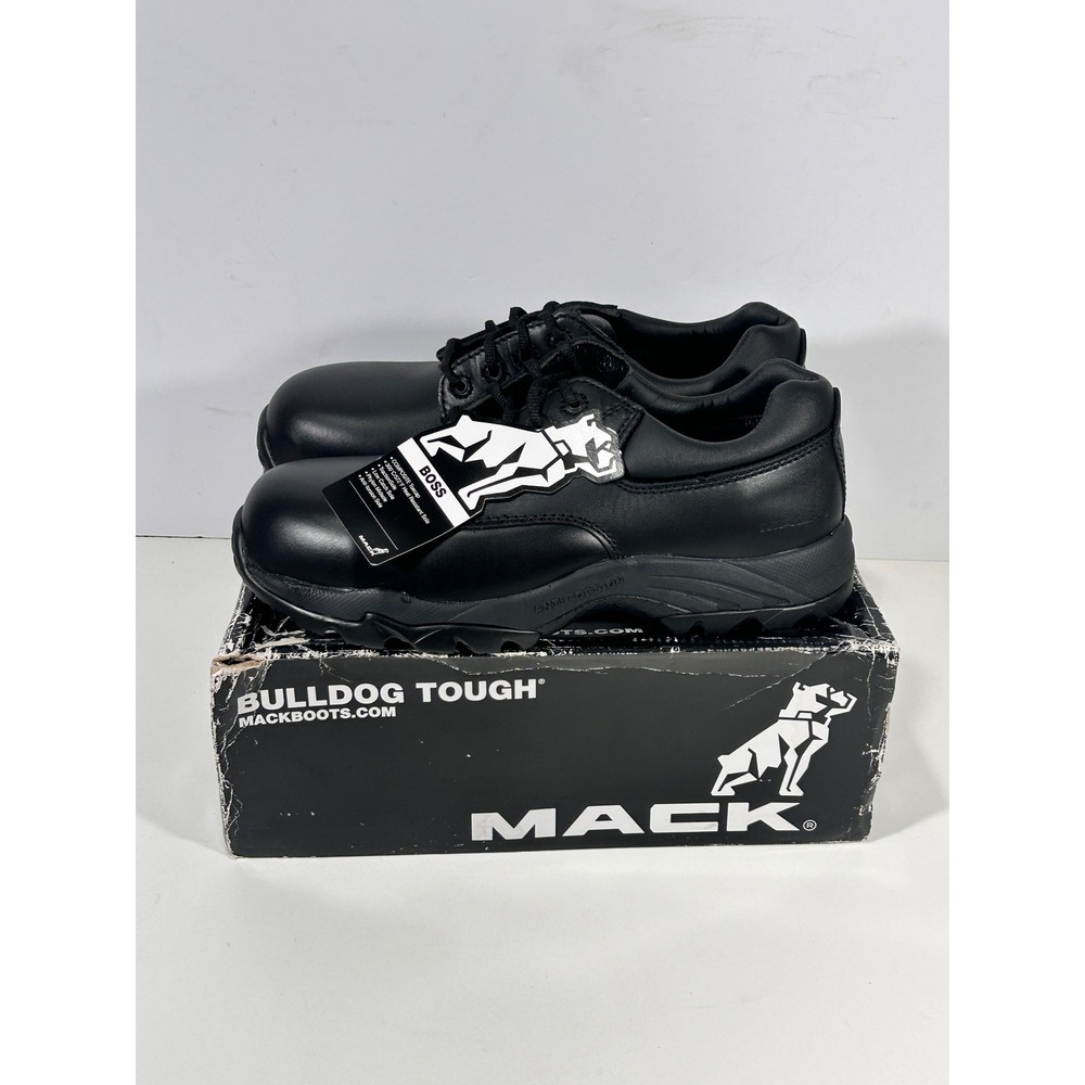 Mack Boss Black Wide Fit Safety Shoes Composite Toe Heat Resistant US 10 MKBOSS